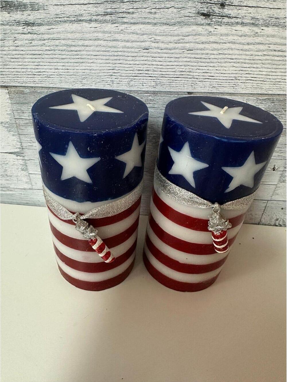 Celebrate America Kohls Candles set of 2